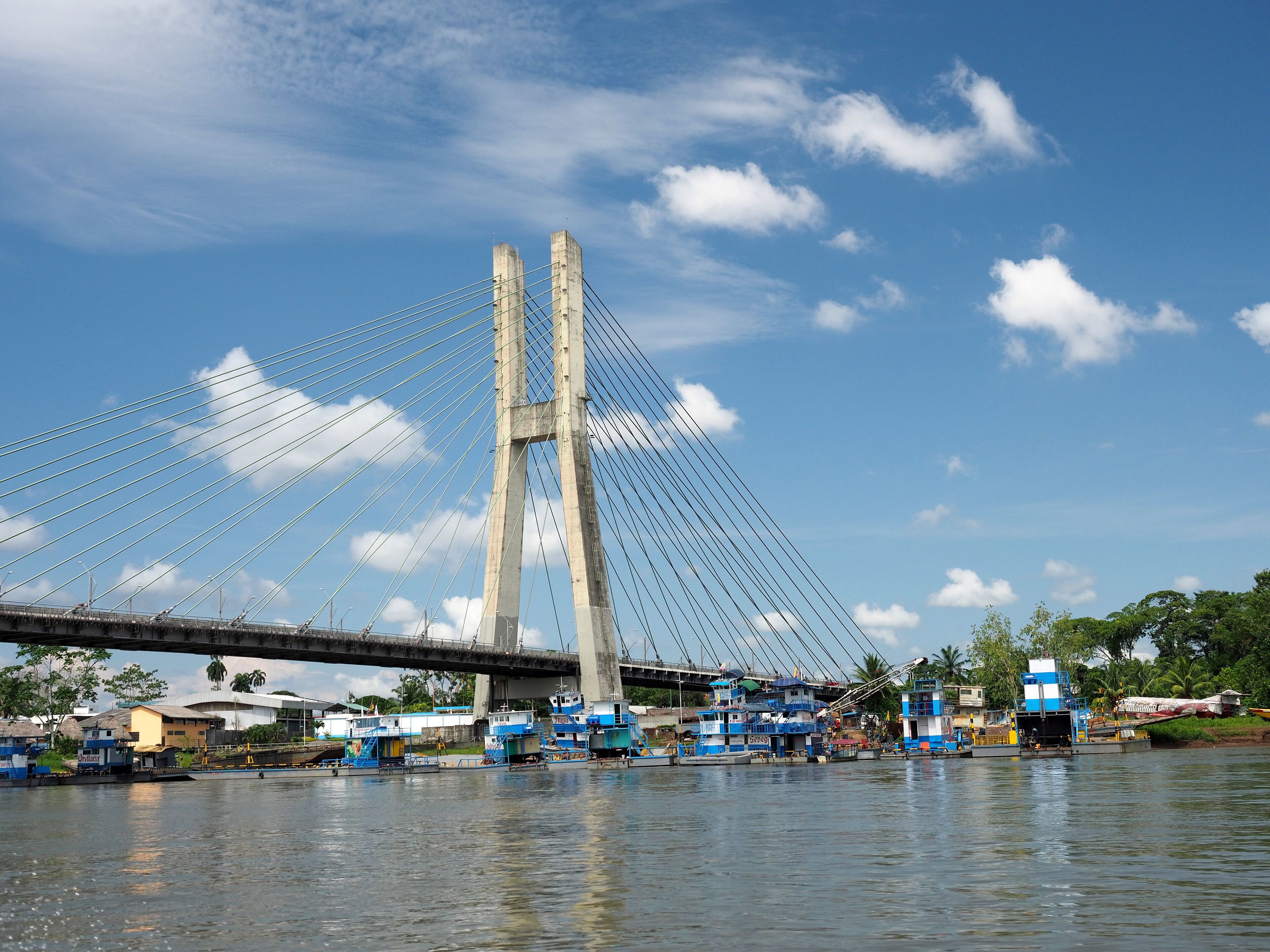 a large bridge over the Napo River, Coca, Ecuador