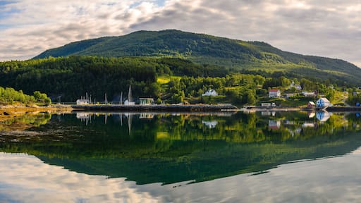 Panorama view mountain and sea at Lofoten, Sorreisa, Norway.