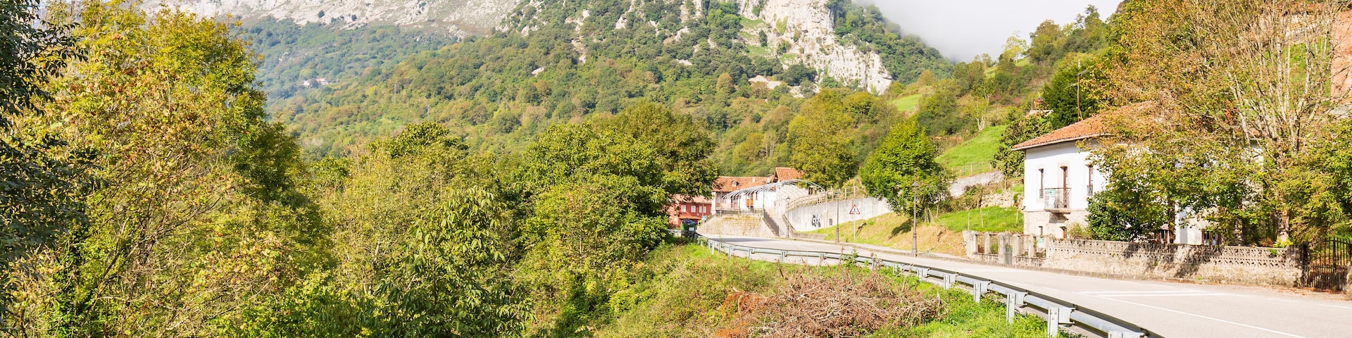 a view of Trescares village, Peñamellera Alta, Asturias, Spain