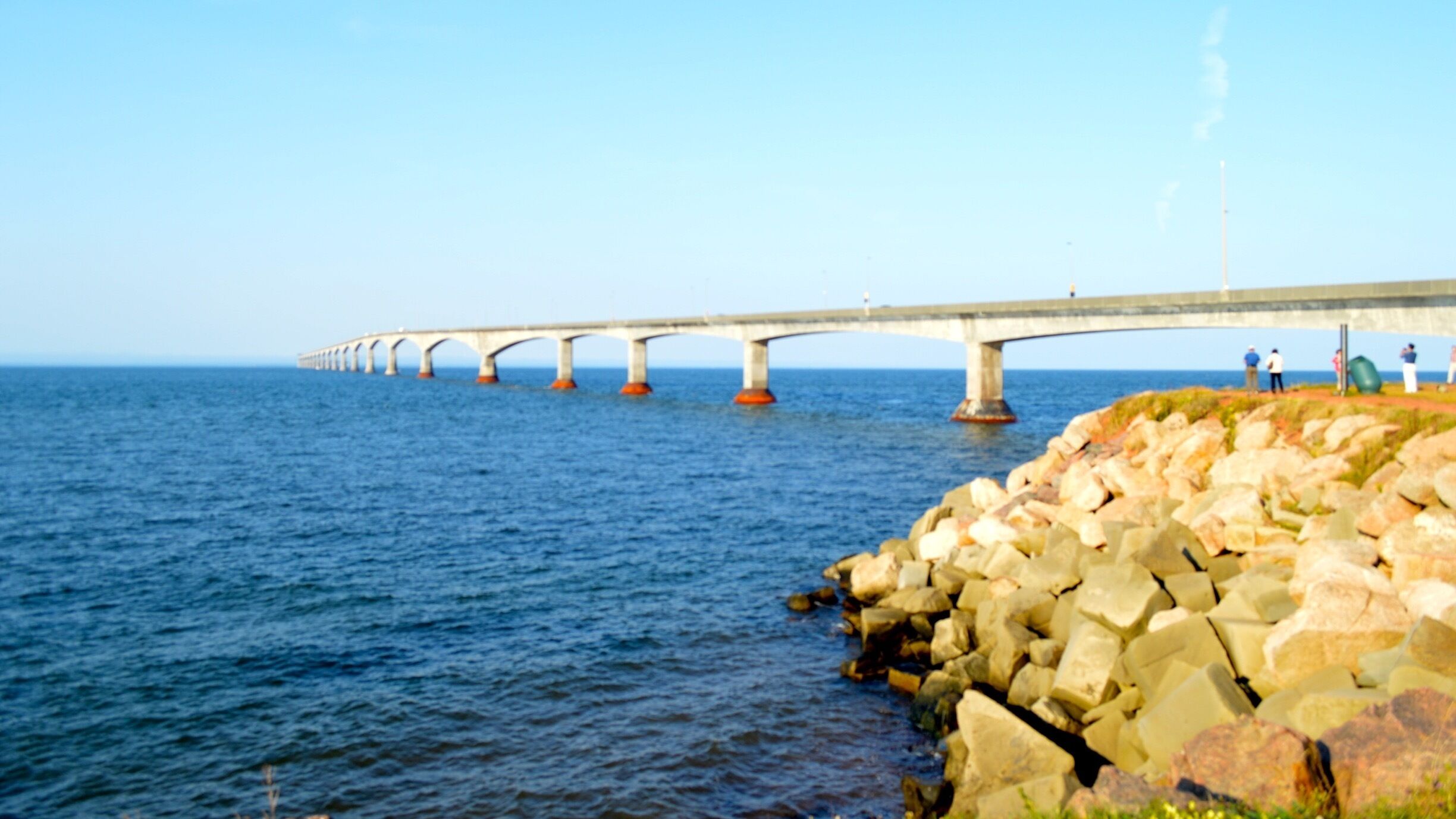 View of Confederation Bridge in Prince Edward Island  