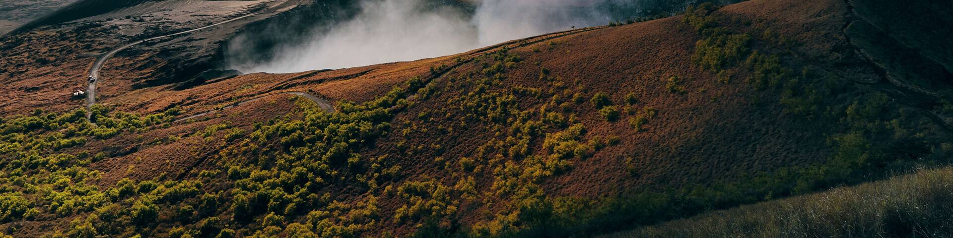 Beautiful view of the santiago crater in the Masaya volcano national park.
