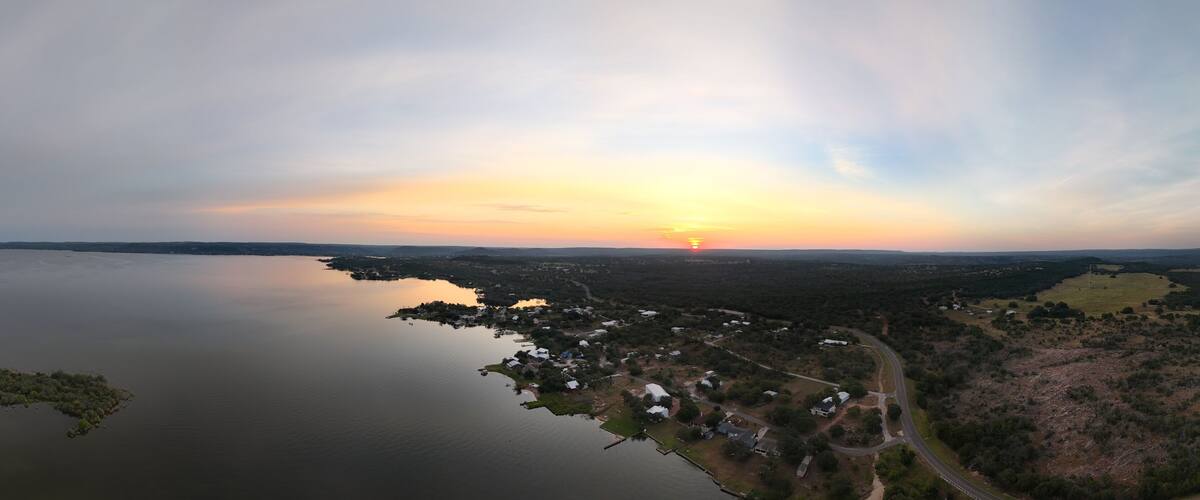 Sunrise at Bluffton peninsula at Lake Buchanan.