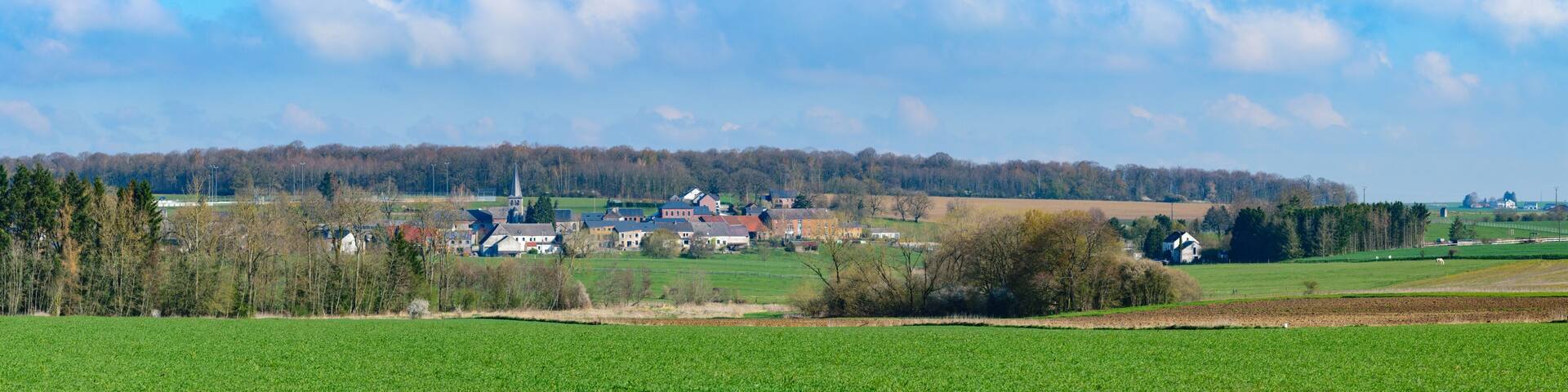 Panoramic view over the city Froidchapelle Walonia Belgium