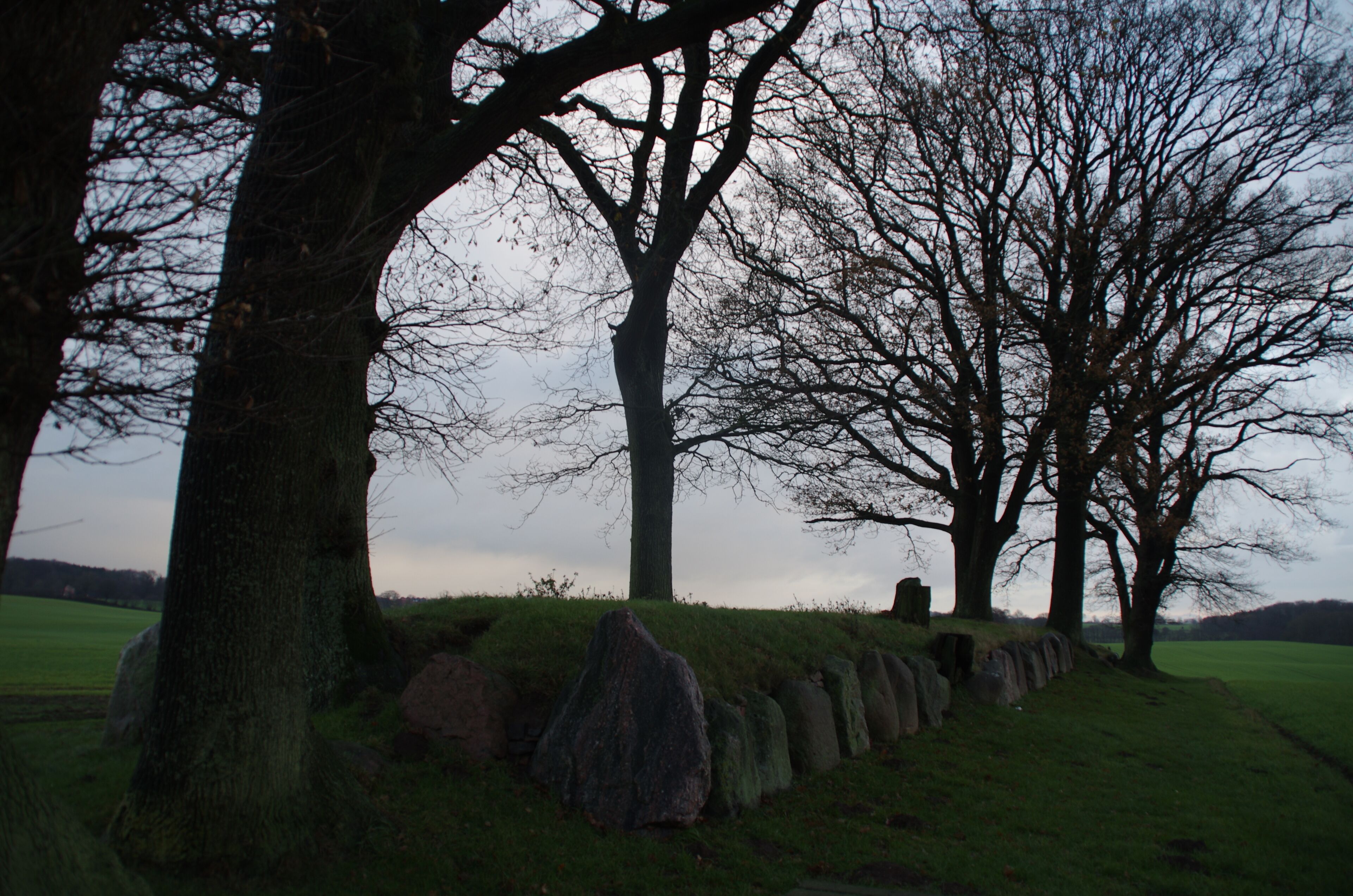 Waabs, Ortsteil Karlsminde in Schleswig-Holsten. Es ist ein Hünengrab.