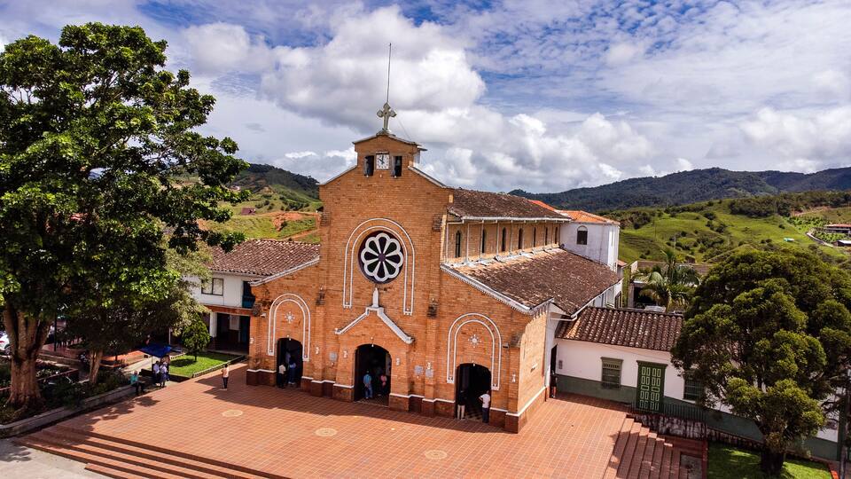 Alejandria, Antioquia - Colombia. November 16, 2025. San Pedro alejandrino, a Catholic church.