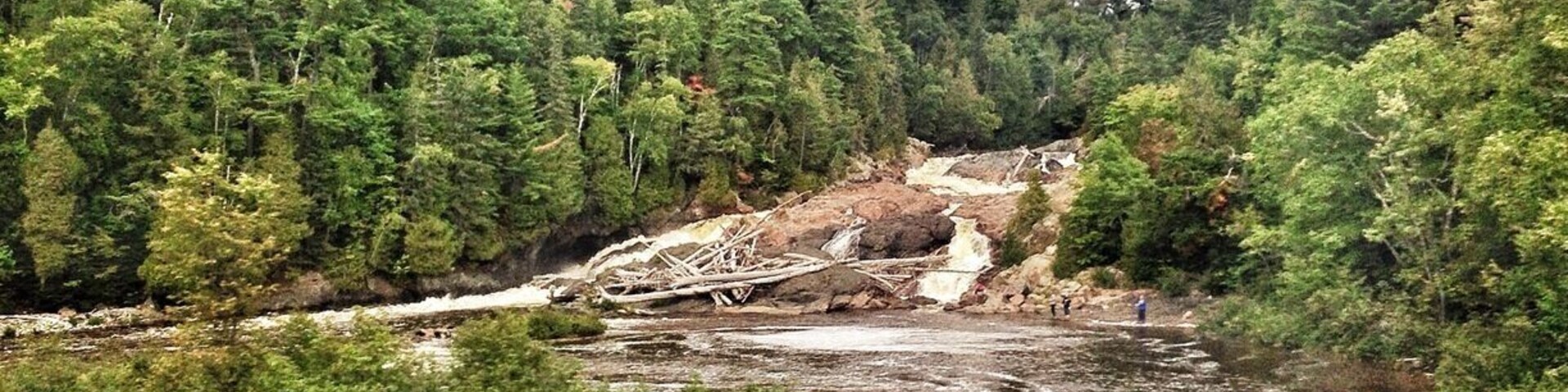 Chippewa Falls. I've hiked here quite sometime ago and it was incredible to see it again and managed to take a picture from the bus.
This is a great area for hiking but remember to be bear aware as well as keeping an eye out for coyotes and wolves.