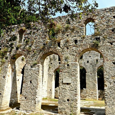 The Basilica at the UNESCO World Heritage site of Butrint in Albania. If you love ruins, especially ruins that you can visit while walking through lush forest then this is the site for you.