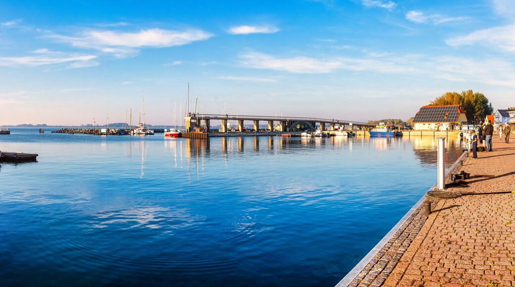The marina 'Hafendorf Wiek' is located in the village of the same name on the Wieker Bodden in Germany on the island of Rügen.