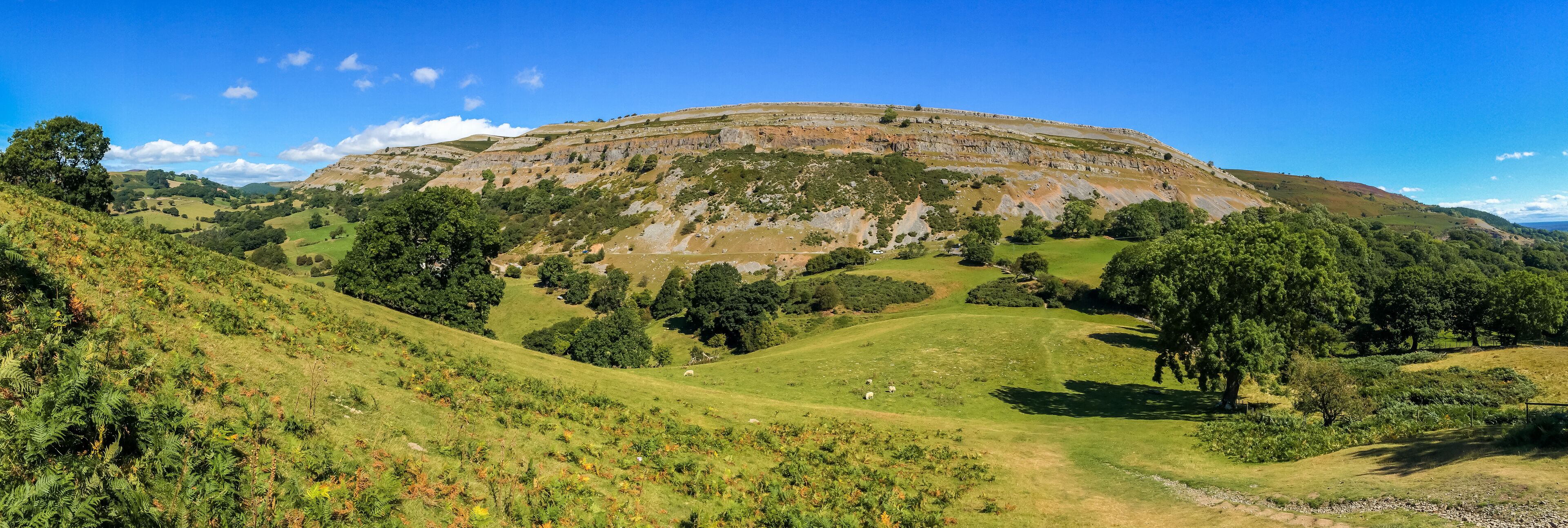 Denbigshire landscape seen from the Panorama Walk, near Llangollen, Denbighshire, Wales, UK