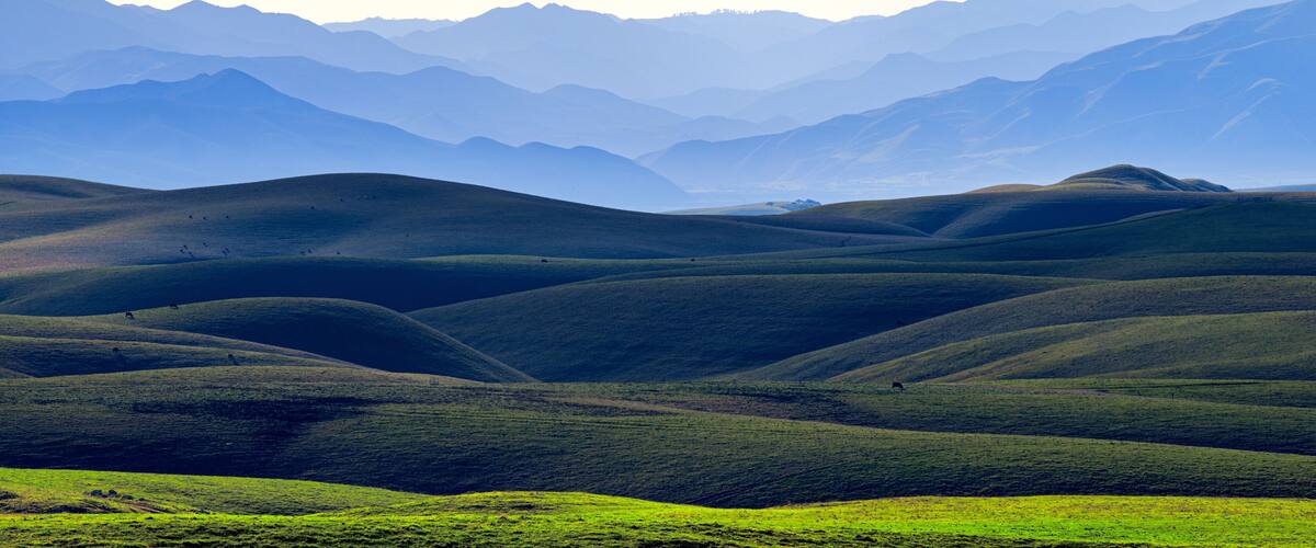 Rolling Hills with Mountains