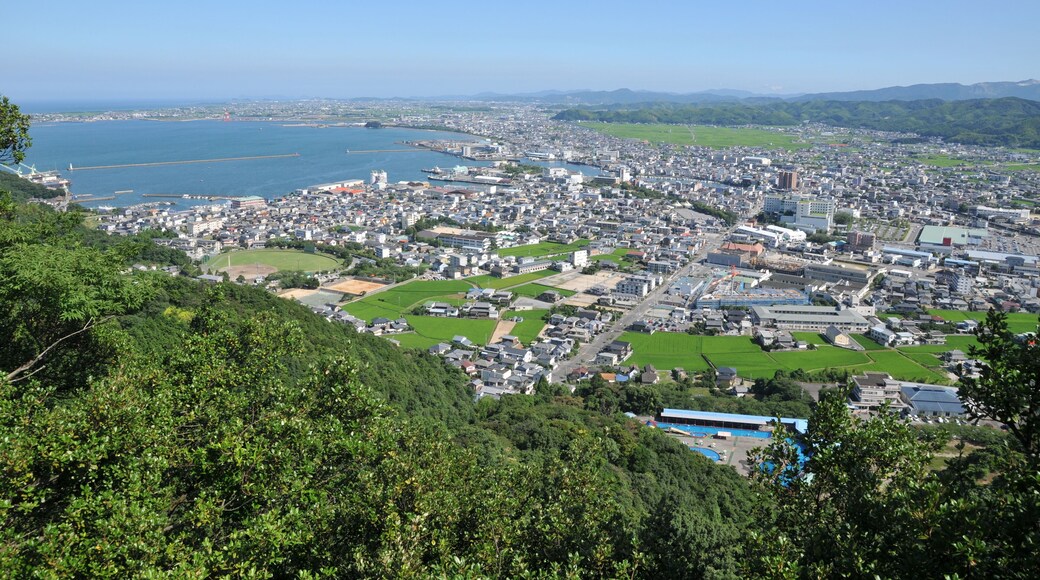 Komatsushima city and Anan city view from Hinomine jinja