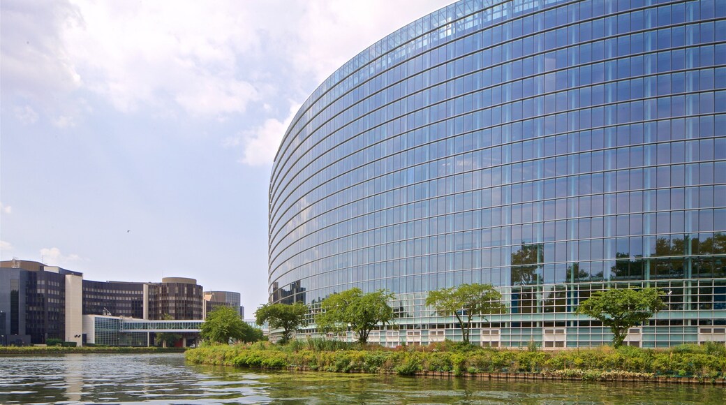 Contades which includes a river or creek and modern architecture