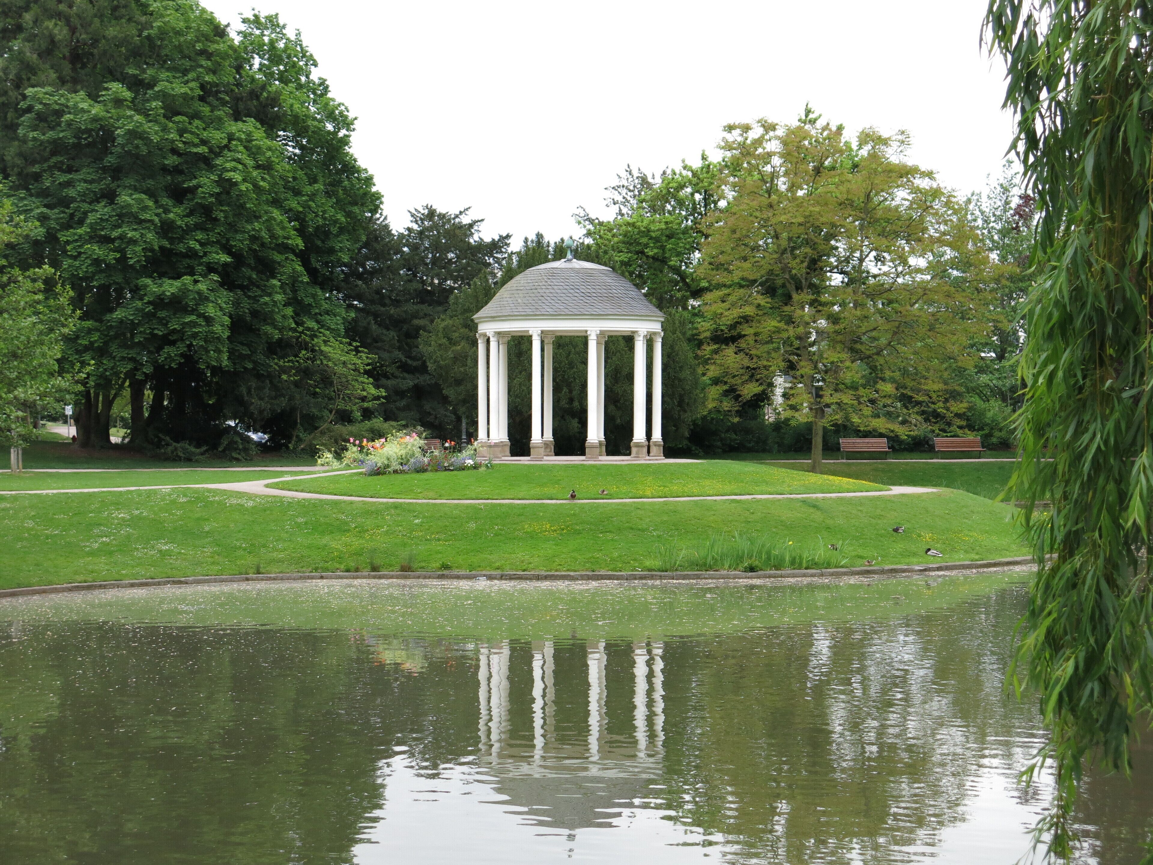 Gazebo near a pond, Orangerie park, Strasbourg, France