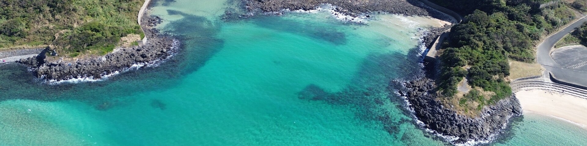 Drone view of Goto Fukue island, Nagasaki, Japan
