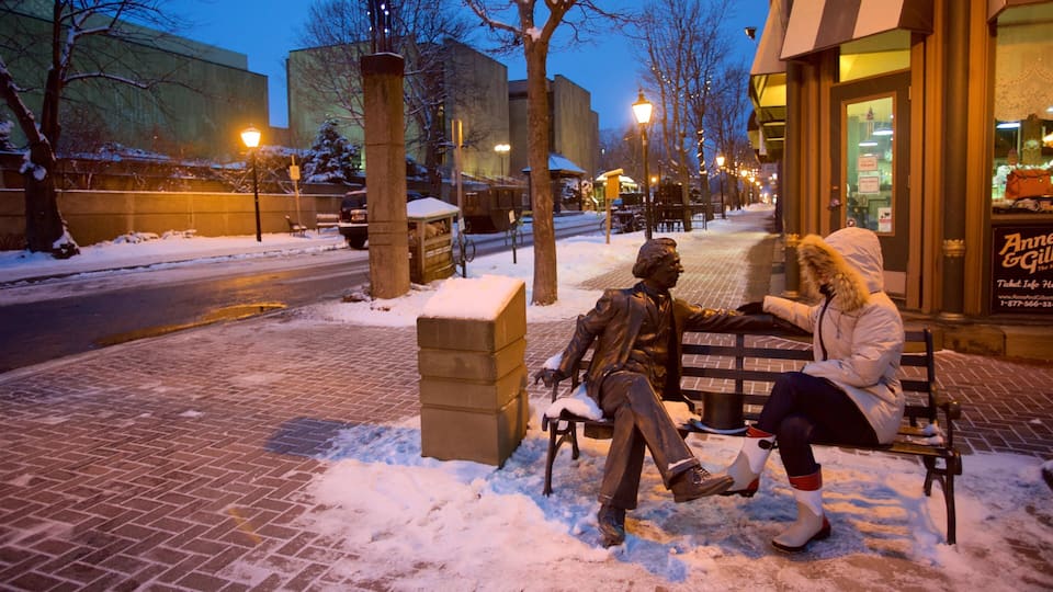 Charlottetown which includes outdoor art and street scenes as well as an individual female