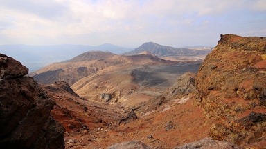 View on Mount Aso from the summit in autumn