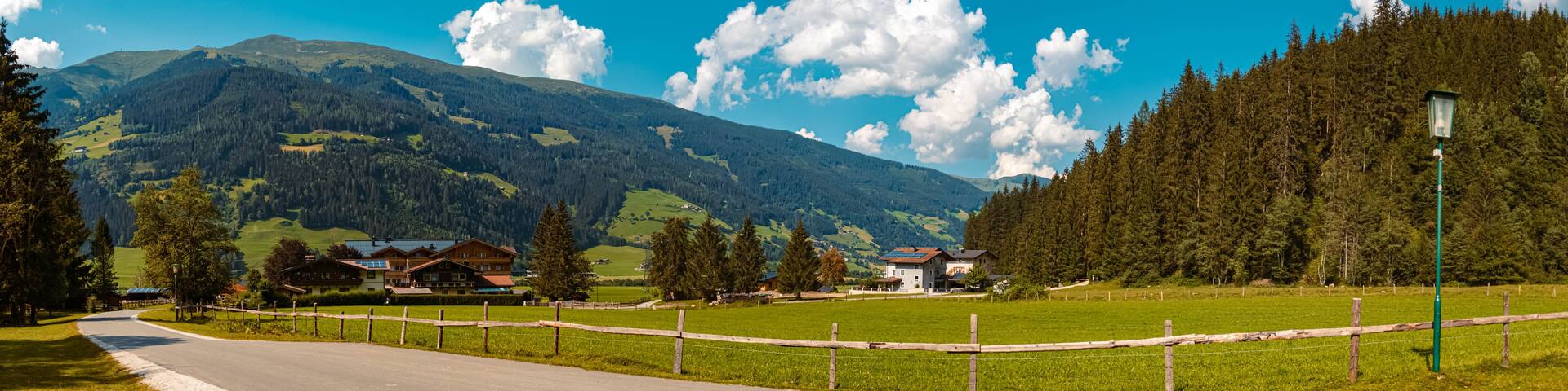 High resolution stitched panorama of a beautiful alpine view at the famous Pitztal, Tyrol, Austria