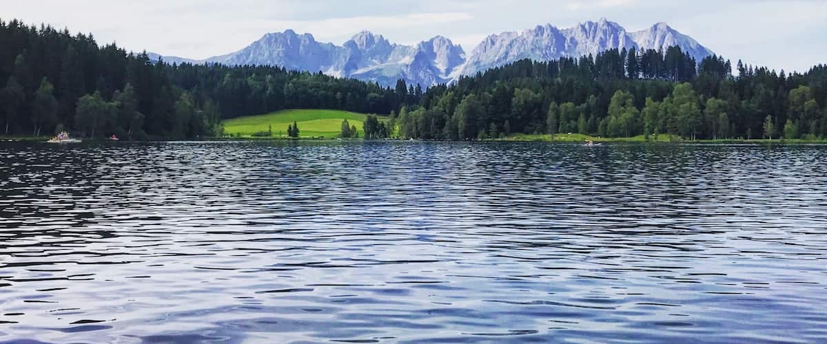 Stunningly beautiful Schwarzsee Lake in Kitzbühel, Austria!