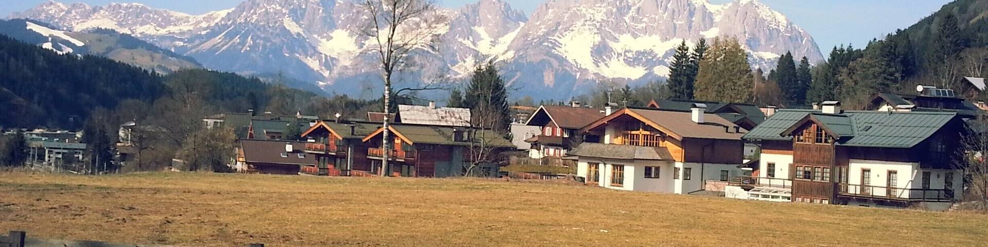 mountains and alpine villas in Kitzbuhel