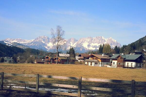 mountains and alpine villas in Kitzbuhel