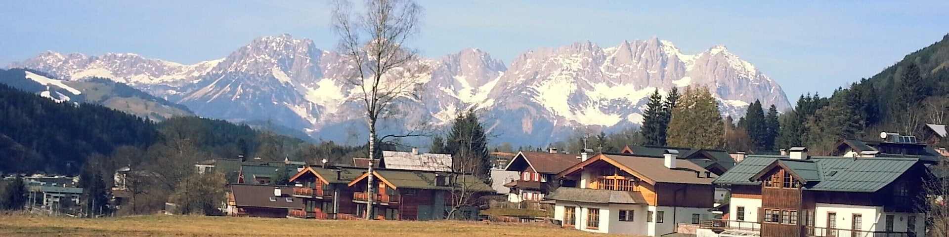 mountains and alpine villas in Kitzbuhel