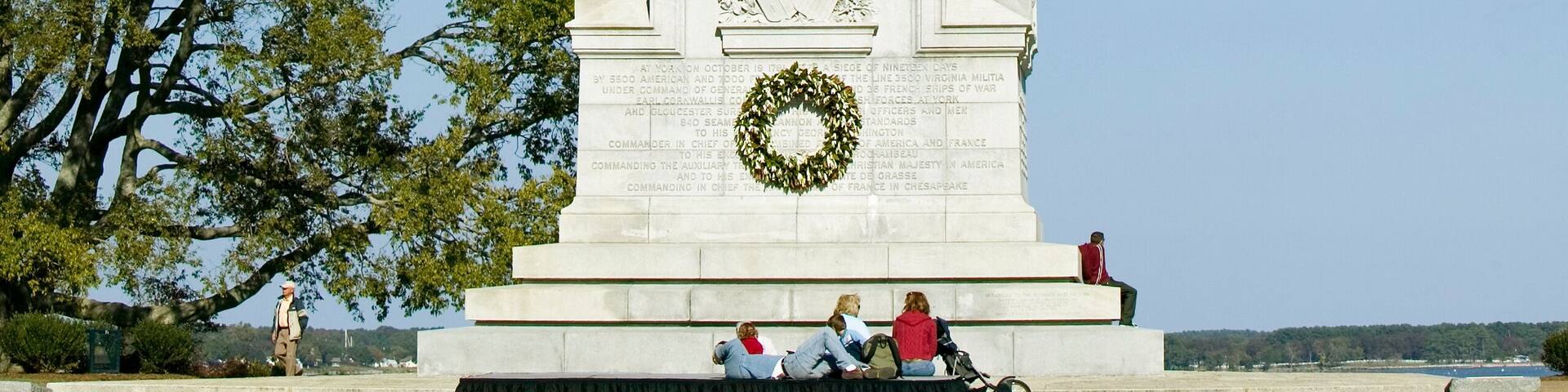 Yorktown Victory Monument in Colonial National Historical Park, Historical Triangle, Virginia. The statue was commissioned by the U.S. Congress to commemorate the Yorktown Victory in 1781 that ended the American Revolutionary War.
