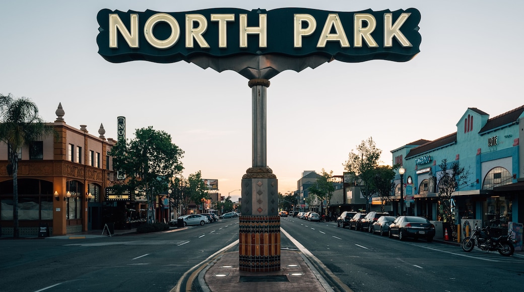 North Park sign at sunset, in San Diego, California