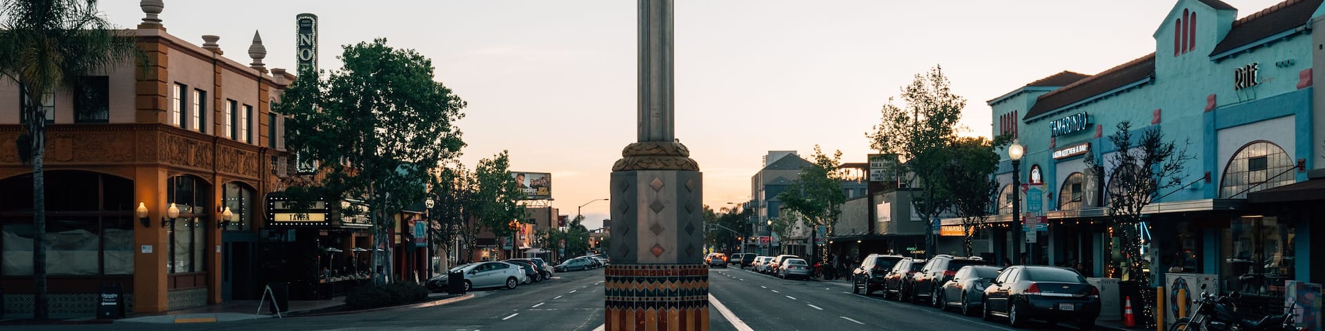 North Park sign at sunset, in San Diego, California