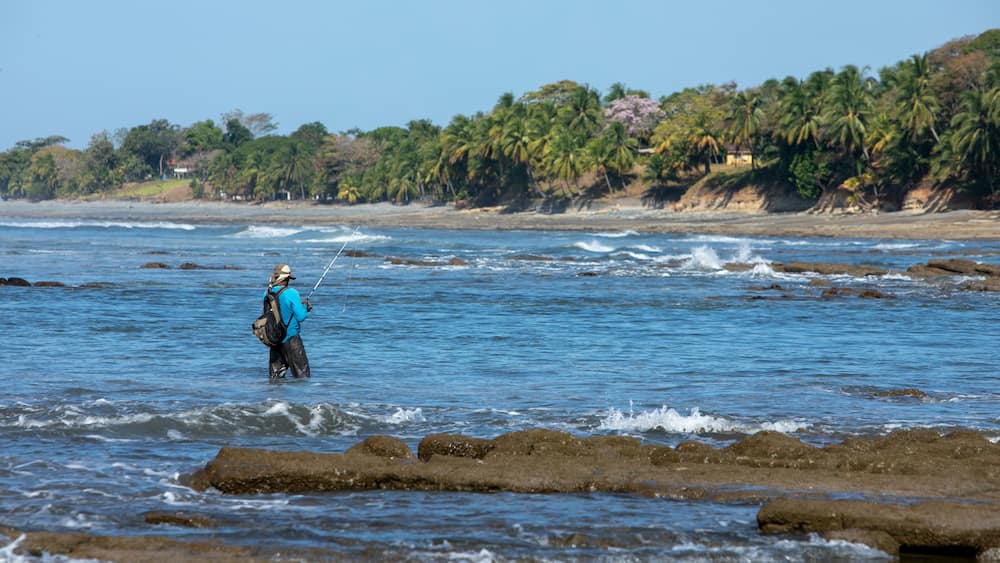 Fisherman on the beach shore in Mariato, Panama
