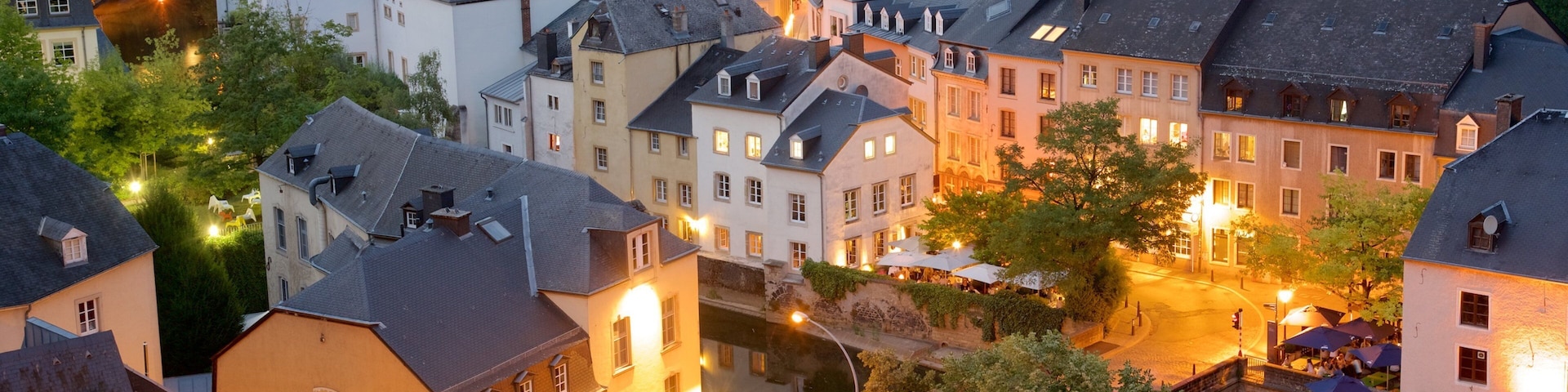 Luxembourg featuring heritage architecture, a city and night scenes