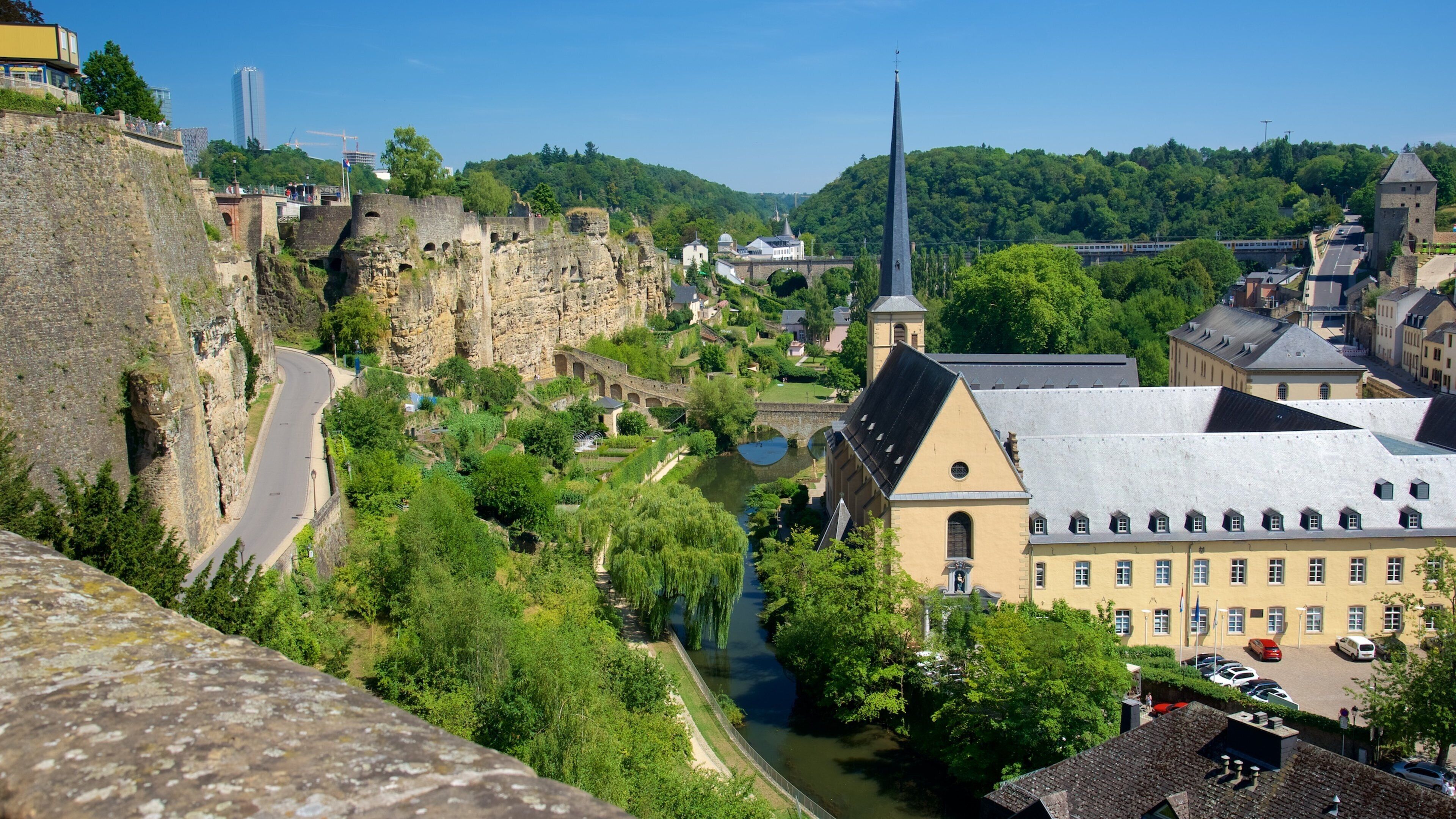 Luxembourg showing heritage architecture and a city