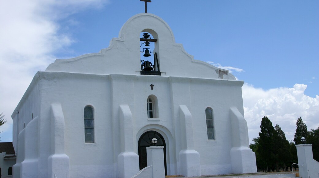 The Presidio Chapel of San Elizario near El Paso, Texas, part of the Historic Mission Trail in Texas