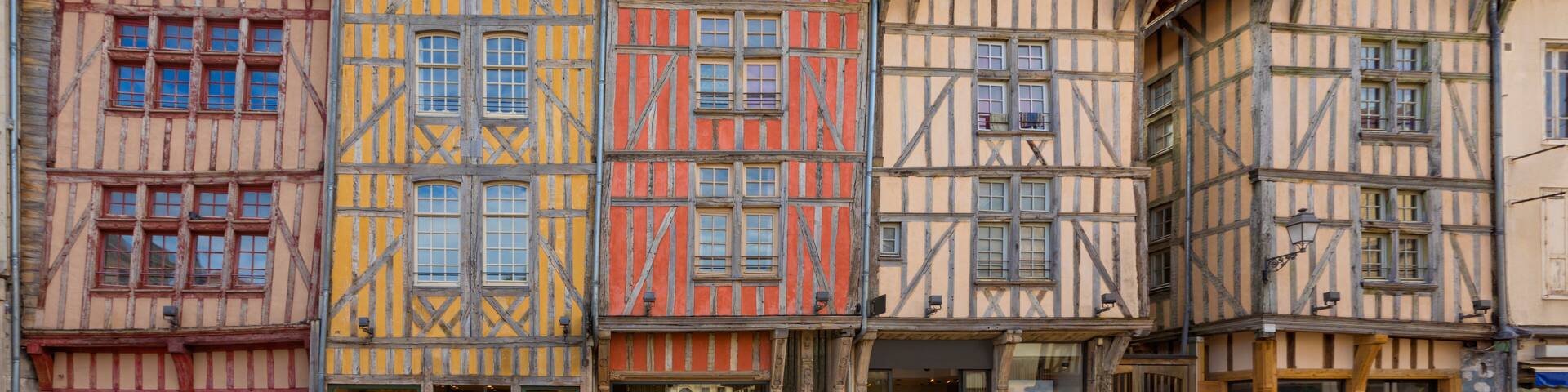 Medieval facades at Troyes, France