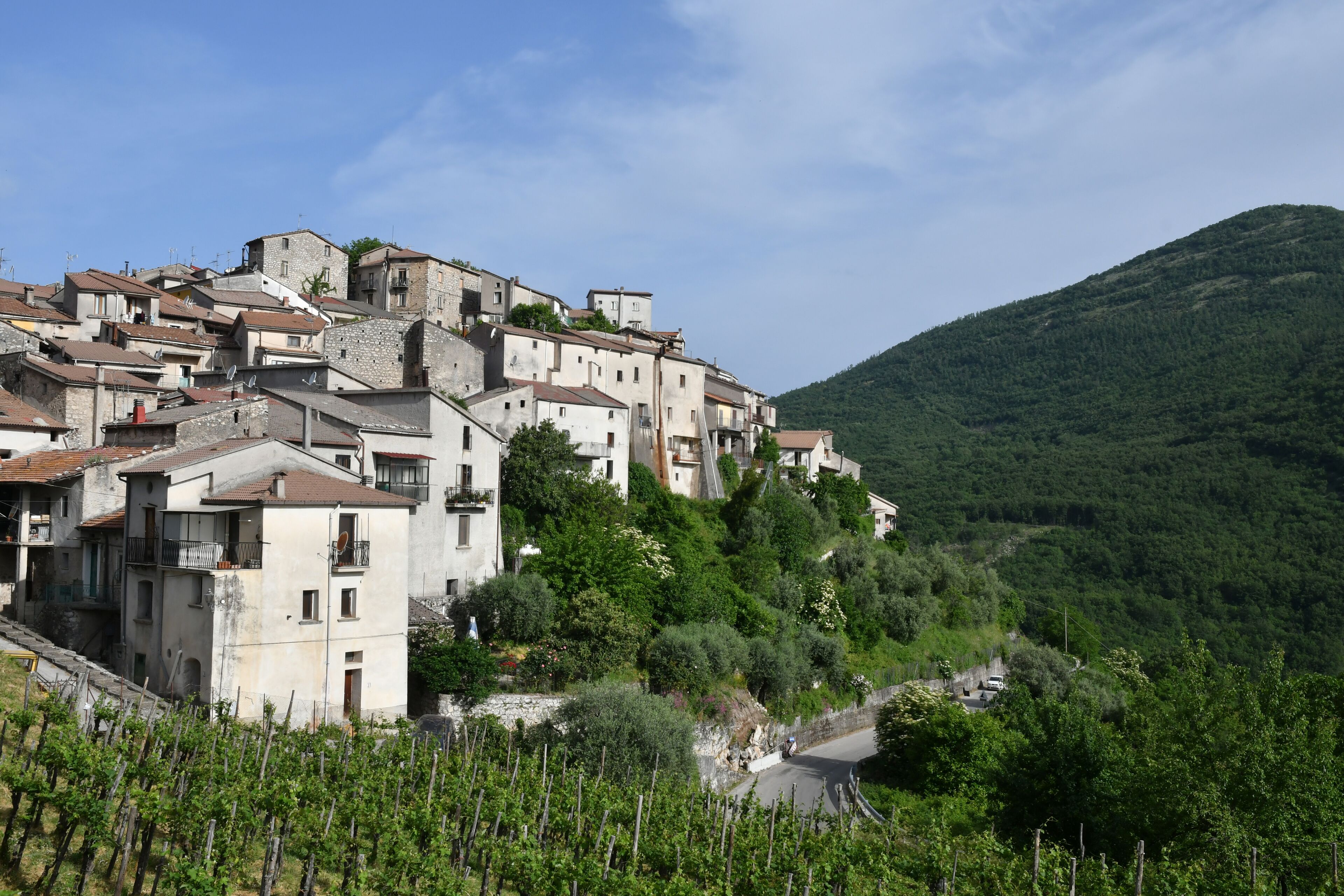 The landscape of Petina, a village in the mountains of Salerno province, Italy.
