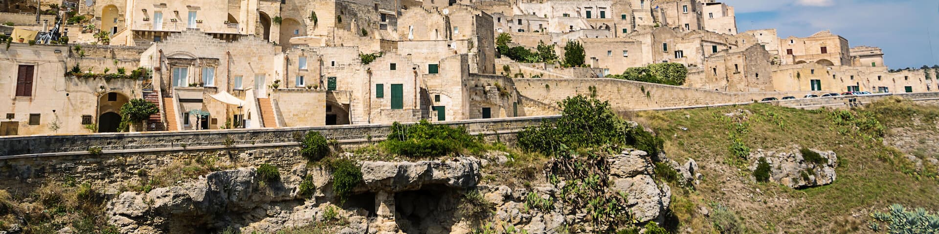 PT0BK6 Panorama of the old city (Colle della Civita) of Matera, European Capital of Culture 2019