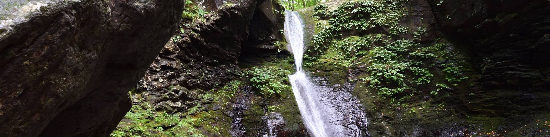 Fantastic green and blue waterfall