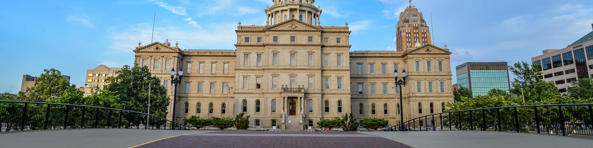 Downtown Lansing MI State Capitol Building - City Skyline
