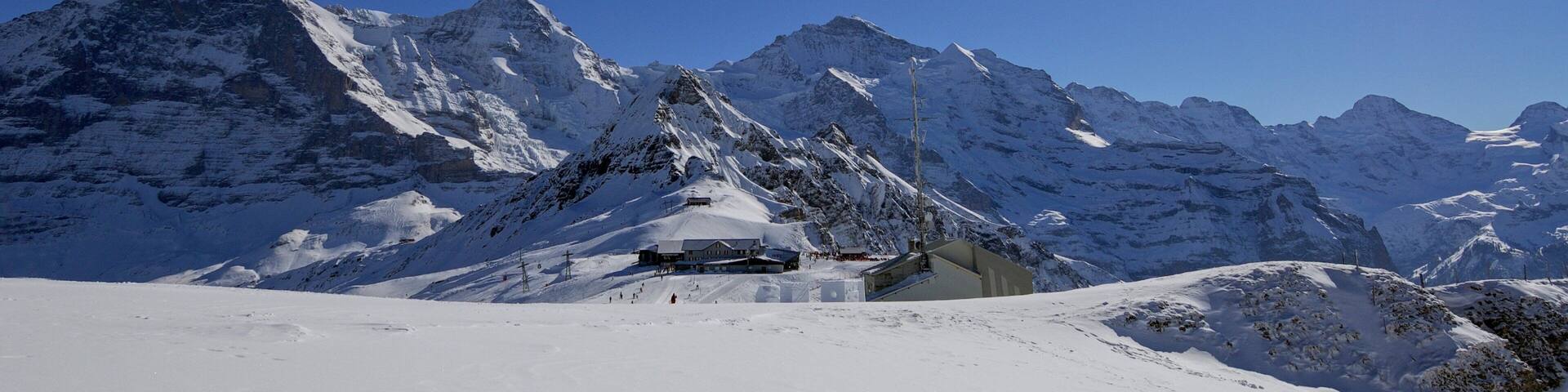Bernese Alps which includes snow and mountains