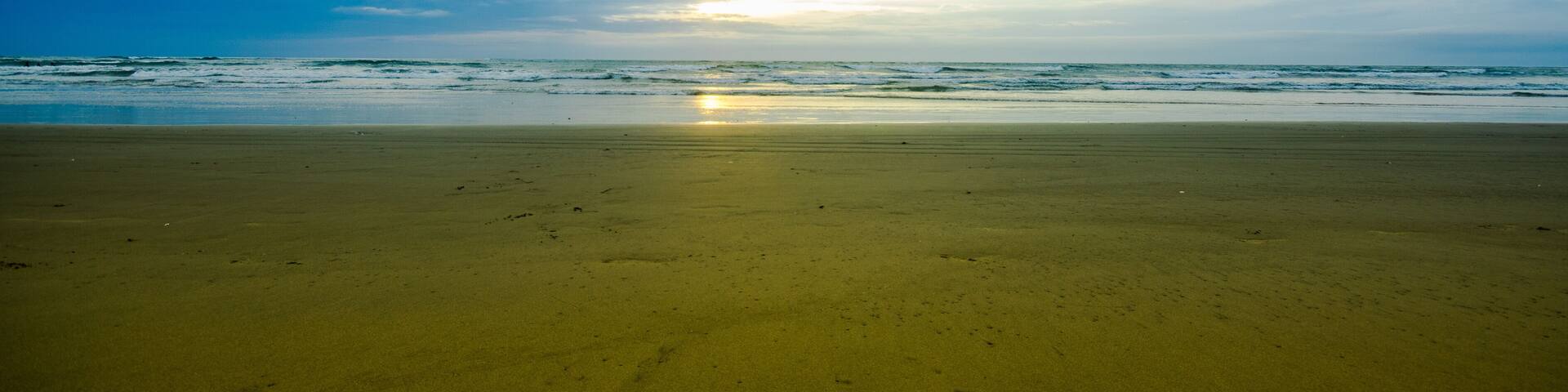Amazing sunrise view in the beach of Cojimies, Manabi in Ecuador