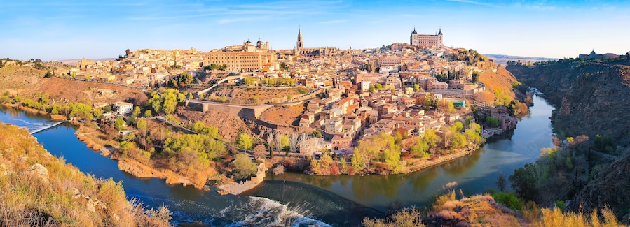 Panoramic view of the city of Toledo in Castile-La Mancha, Spain
