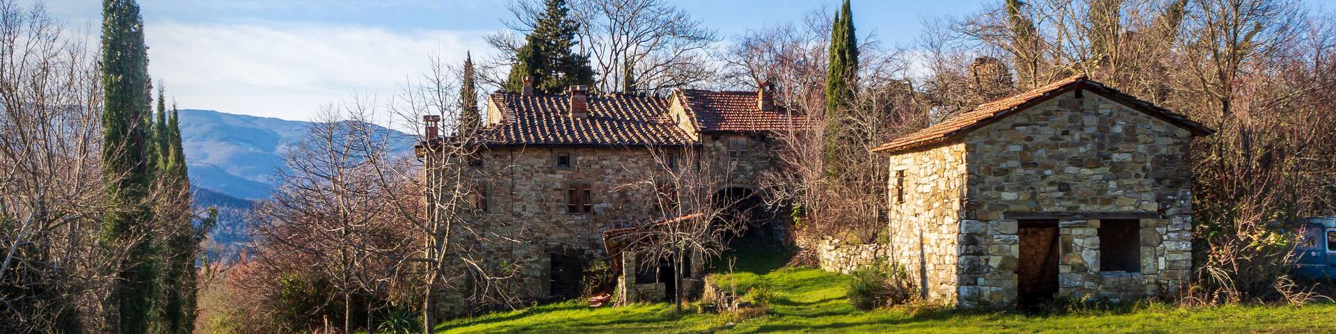 Abandoned village near Ortignano Raggiolo, Casentino, Italy