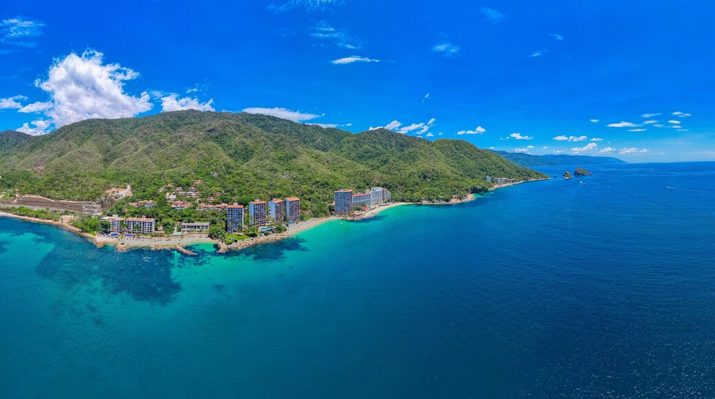 Panoramic view of Playa Esmeralda in Puerto Vallarta, Mexico.