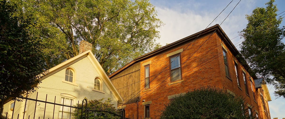 Wohnhäuser im historischen German Village in Columbus, Ohio