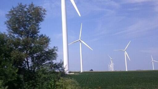 Just a glimpse of the giant wind farm that lines both sides of I-65 as far as the eye can see.