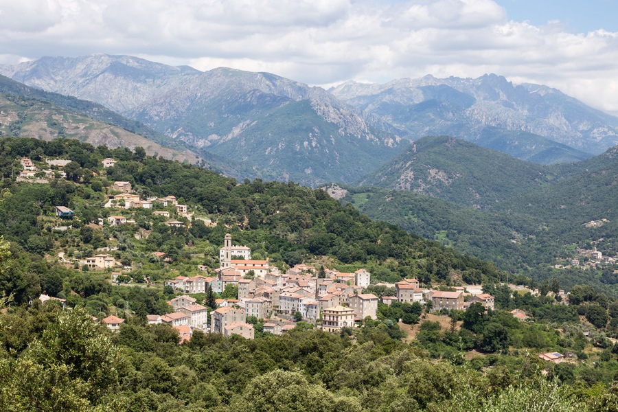 Medieval village of Vico in Corsica, France