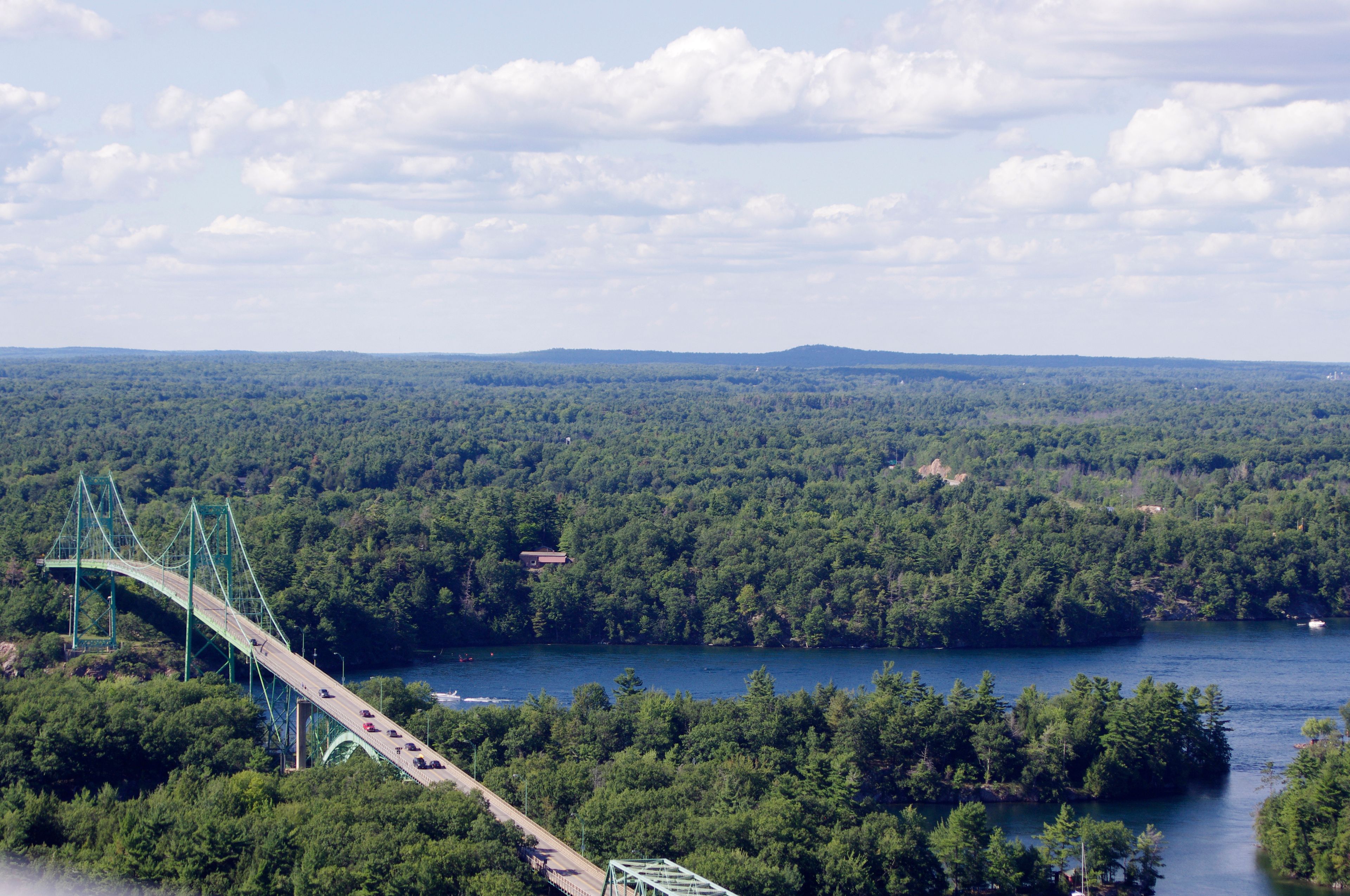 Bird's eye view of Ivy Lea Bridge Ontario Canada 