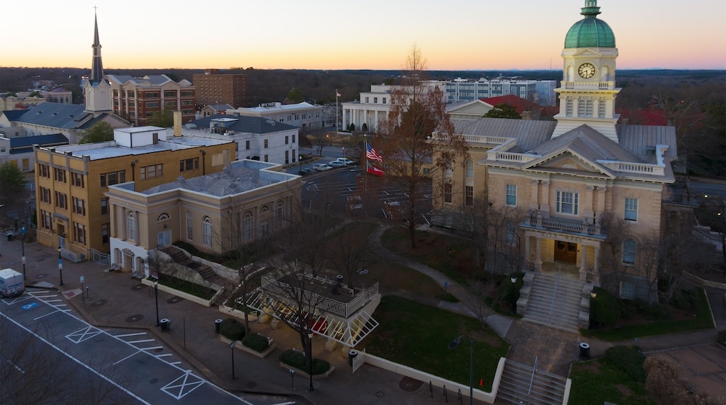 View on Athens, GA city hall and downtown