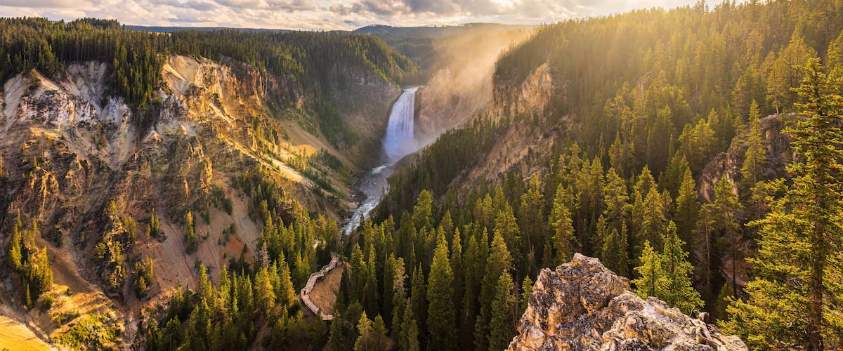 Yellowstone Breathtaking Waterfall View at the Iconic Artist Point