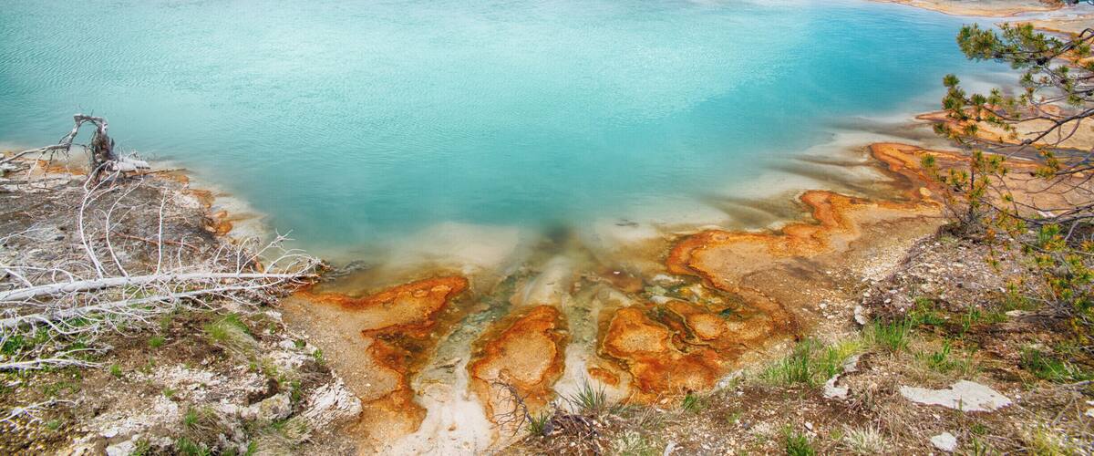 The colors of the hot springs in the Biscuit Basin of Yellowstone National Park simply must be seen to believed. #yellowstone #nationalpark #wyoming