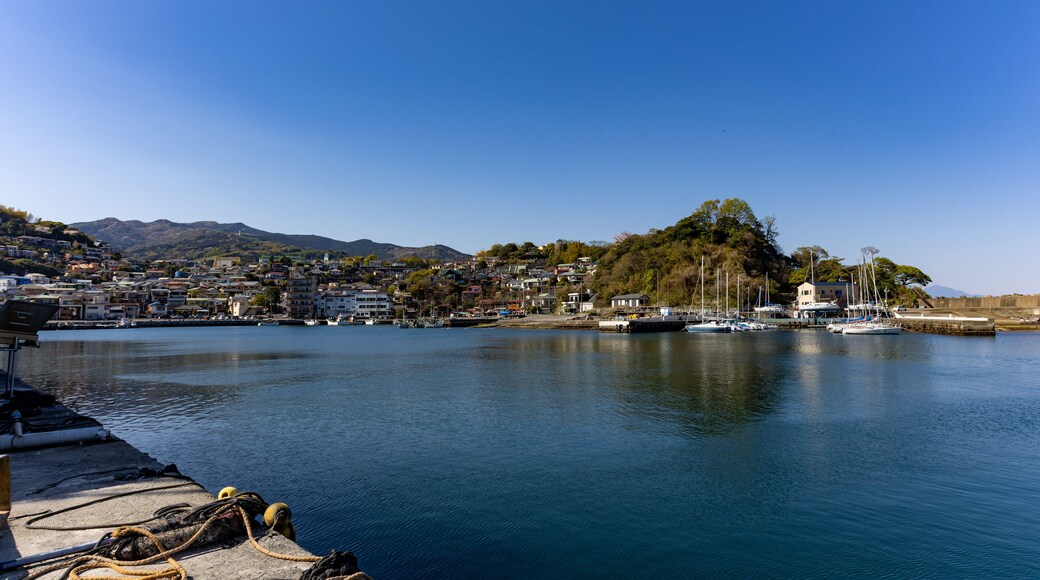 Panoramic view of Manazuru Harbor in Kanagawa, Japan